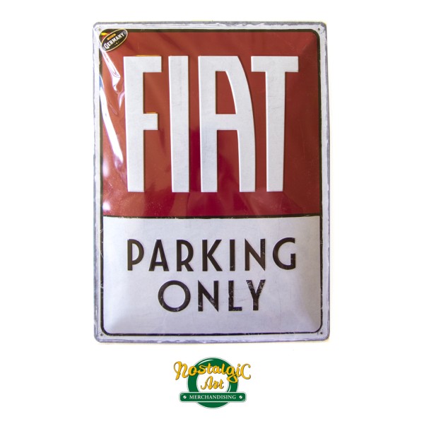 Nostalgic Art - Метална табела Fiat parking only! 1